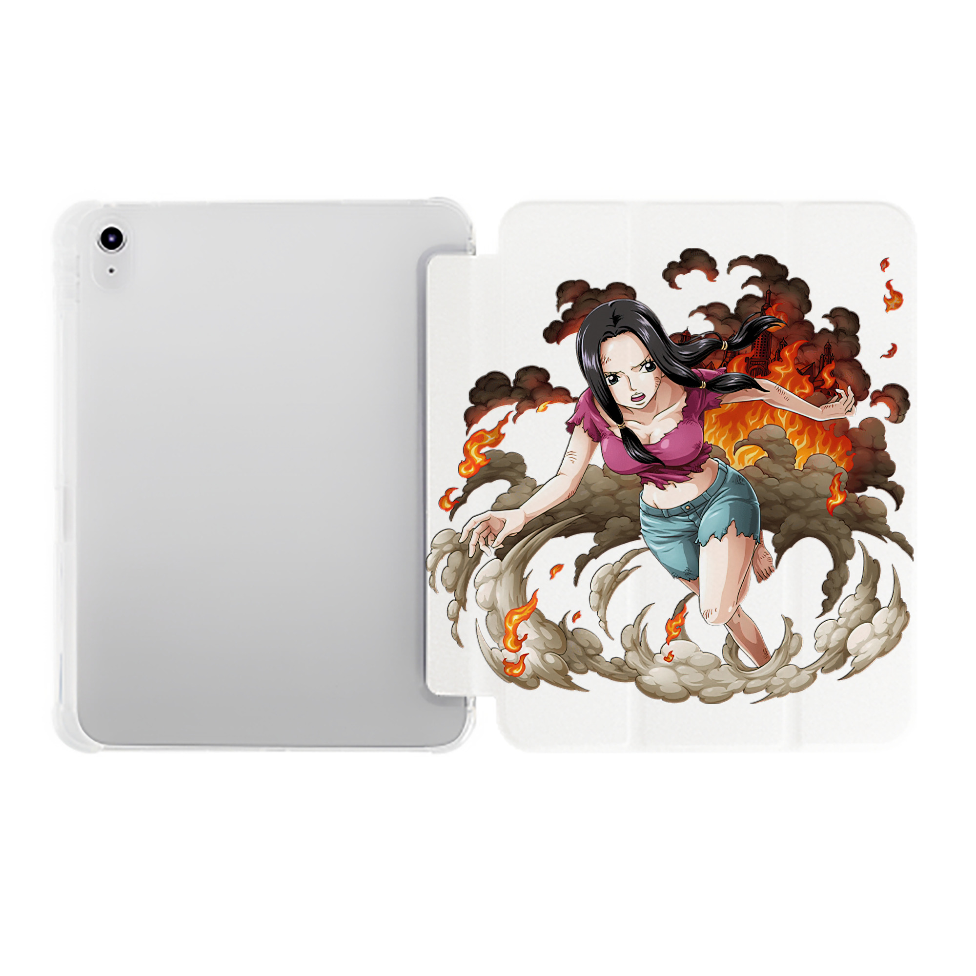 （画像用） ワンピース ニコ・ロビン ONE PIECE Nico Robin IPad ケース ペン収納付き 三つ折りスタンド PUレザー×シリコン 対応機種9.5/10.5/10.9インチ